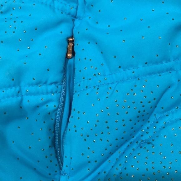 🌺 TCP Sparkly Blue Puffy Fleece Lined Vest - Picture 3 of 8